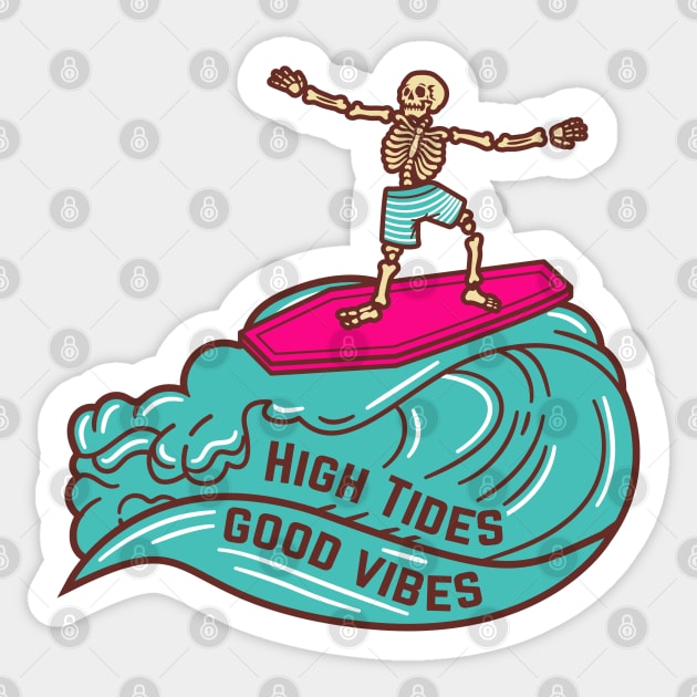 High Tides Good Vibes Sticker by thepinecones